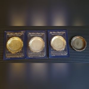 Lot of 4 Engraved Silver-Plated Drink Coasters 1988 Readers Digest Exclusive